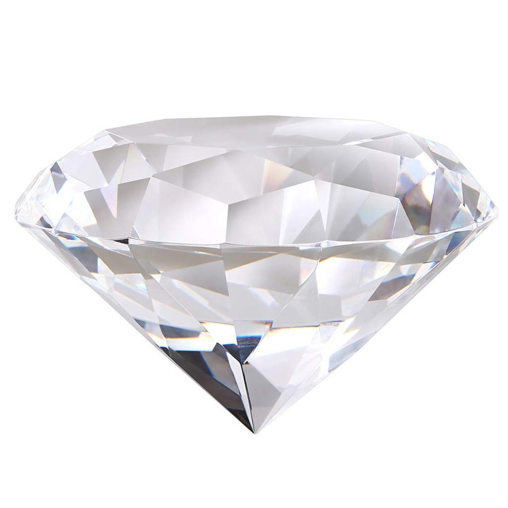 Crystal Diamond Paperweight Desk Accent